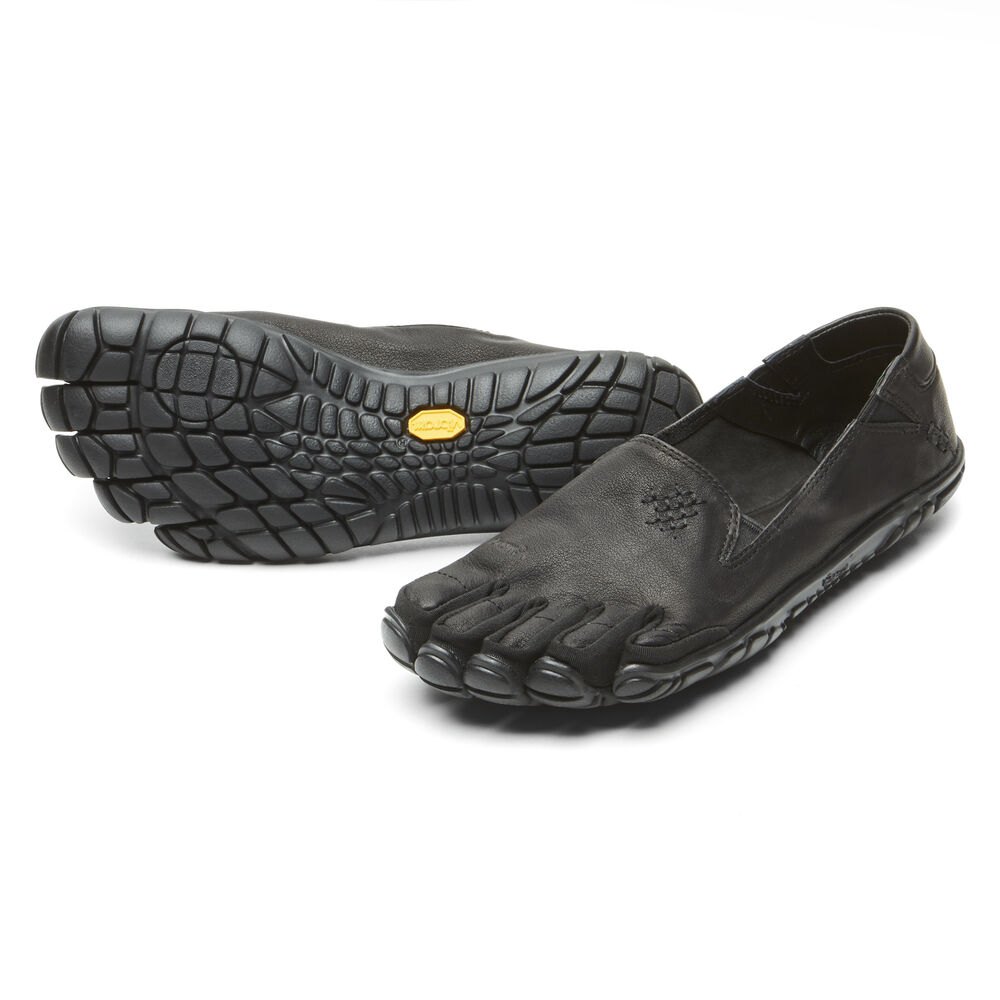 Vibram FiveFingers Dame Barfodet Sko Sort - Cvt-Leather - 1782MYWIU